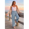 image:imageGRECERELLE Wide Leg Pants for Women Elastic High Waisted Palazzo TrousersHaze Blue