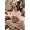 image:imageGRECERELLE Wide Leg Pants for Women Elastic High Waisted Palazzo TrousersKhaki