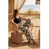 image:imageGRECERELLE Wide Leg Pants for Women Elastic High Waisted Palazzo TrousersKhaki Black Flower