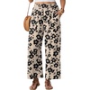 image:imageGRECERELLE Wide Leg Pants for Women Elastic High Waisted Palazzo TrousersKhaki Black Flower