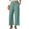 image:imageGRECERELLE Wide Leg Pants for Women Elastic High Waisted Palazzo TrousersLight Blue