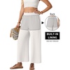 image:imageGRECERELLE Wide Leg Pants for Women Elastic High Waisted Palazzo TrousersPearl White