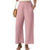 image:imageGRECERELLE Wide Leg Pants for Women Elastic High Waisted Palazzo TrousersPink
