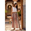 image:imageGRECERELLE Wide Leg Pants for Women Elastic High Waisted Palazzo TrousersRed Cashew Stripe