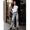 image:imageGRECERELLE Women 2026 Cap Sleeve Tops Summer Casual Tee Shirt Loose Crew Neck Basic Tank Trendy Work Vacation Outfits S2XL01 White