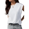 image:imageGRECERELLE Women 2026 Cap Sleeve Tops Summer Casual Tee Shirt Loose Crew Neck Basic Tank Trendy Work Vacation Outfits S2XL01 White