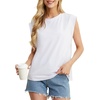 image:imageGRECERELLE Women 2026 Cap Sleeve Tops Summer Casual Tee Shirt Loose Crew Neck Basic Tank Trendy Work Vacation Outfits S2XL01 White