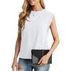 image:imageGRECERELLE Women 2026 Cap Sleeve Tops Summer Casual Tee Shirt Loose Crew Neck Basic Tank Trendy Work Vacation Outfits S2XL01 White