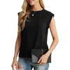 image:imageGRECERELLE Women 2026 Cap Sleeve Tops Summer Casual Tee Shirt Loose Crew Neck Basic Tank Trendy Work Vacation Outfits S2XL02 Black