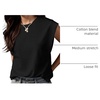 image:imageGRECERELLE Women 2026 Cap Sleeve Tops Summer Casual Tee Shirt Loose Crew Neck Basic Tank Trendy Work Vacation Outfits S2XL02 Black