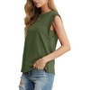 image:imageGRECERELLE Women 2026 Cap Sleeve Tops Summer Casual Tee Shirt Loose Crew Neck Basic Tank Trendy Work Vacation Outfits S2XLArmy Green