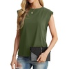 image:imageGRECERELLE Women 2026 Cap Sleeve Tops Summer Casual Tee Shirt Loose Crew Neck Basic Tank Trendy Work Vacation Outfits S2XLArmy Green
