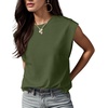 image:imageGRECERELLE Women 2026 Cap Sleeve Tops Summer Casual Tee Shirt Loose Crew Neck Basic Tank Trendy Work Vacation Outfits S2XLArmy Green