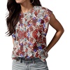 image:imageGRECERELLE Women 2026 Cap Sleeve Tops Summer Casual Tee Shirt Loose Crew Neck Basic Tank Trendy Work Vacation Outfits S2XLBlack Color Hibiscus
