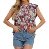 image:imageGRECERELLE Women 2026 Cap Sleeve Tops Summer Casual Tee Shirt Loose Crew Neck Basic Tank Trendy Work Vacation Outfits S2XLBlack Color Hibiscus