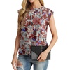 image:imageGRECERELLE Women 2026 Cap Sleeve Tops Summer Casual Tee Shirt Loose Crew Neck Basic Tank Trendy Work Vacation Outfits S2XLBlack Color Hibiscus