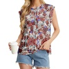 image:imageGRECERELLE Women 2026 Cap Sleeve Tops Summer Casual Tee Shirt Loose Crew Neck Basic Tank Trendy Work Vacation Outfits S2XLBlack Color Hibiscus