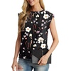 image:imageGRECERELLE Women 2026 Cap Sleeve Tops Summer Casual Tee Shirt Loose Crew Neck Basic Tank Trendy Work Vacation Outfits S2XLBlack Ink Lotus