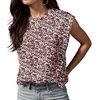 image:imageGRECERELLE Women 2026 Cap Sleeve Tops Summer Casual Tee Shirt Loose Crew Neck Basic Tank Trendy Work Vacation Outfits S2XLBlack Red Floral