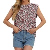 image:imageGRECERELLE Women 2026 Cap Sleeve Tops Summer Casual Tee Shirt Loose Crew Neck Basic Tank Trendy Work Vacation Outfits S2XLBlack Red Floral