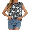 image:imageGRECERELLE Women 2026 Cap Sleeve Tops Summer Casual Tee Shirt Loose Crew Neck Basic Tank Trendy Work Vacation Outfits S2XLBlack White Lily