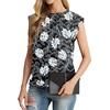 image:imageGRECERELLE Women 2026 Cap Sleeve Tops Summer Casual Tee Shirt Loose Crew Neck Basic Tank Trendy Work Vacation Outfits S2XLBlack White Lily