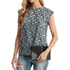 image:imageGRECERELLE Women 2026 Cap Sleeve Tops Summer Casual Tee Shirt Loose Crew Neck Basic Tank Trendy Work Vacation Outfits S2XLBlack White Rose