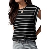 image:imageGRECERELLE Women 2026 Cap Sleeve Tops Summer Casual Tee Shirt Loose Crew Neck Basic Tank Trendy Work Vacation Outfits S2XLBlack White Stripe