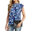 image:imageGRECERELLE Women 2026 Cap Sleeve Tops Summer Casual Tee Shirt Loose Crew Neck Basic Tank Trendy Work Vacation Outfits S2XLBlue Ink White