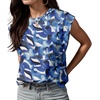 image:imageGRECERELLE Women 2026 Cap Sleeve Tops Summer Casual Tee Shirt Loose Crew Neck Basic Tank Trendy Work Vacation Outfits S2XLBlue Ink White