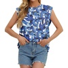 image:imageGRECERELLE Women 2026 Cap Sleeve Tops Summer Casual Tee Shirt Loose Crew Neck Basic Tank Trendy Work Vacation Outfits S2XLBlue Ink White