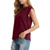 image:imageGRECERELLE Women 2026 Cap Sleeve Tops Summer Casual Tee Shirt Loose Crew Neck Basic Tank Trendy Work Vacation Outfits S2XLBurgundy