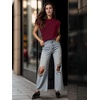 image:imageGRECERELLE Women 2026 Cap Sleeve Tops Summer Casual Tee Shirt Loose Crew Neck Basic Tank Trendy Work Vacation Outfits S2XLBurgundy
