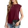 image:imageGRECERELLE Women 2026 Cap Sleeve Tops Summer Casual Tee Shirt Loose Crew Neck Basic Tank Trendy Work Vacation Outfits S2XLBurgundy