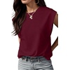 image:imageGRECERELLE Women 2026 Cap Sleeve Tops Summer Casual Tee Shirt Loose Crew Neck Basic Tank Trendy Work Vacation Outfits S2XLBurgundy