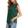 image:imageGRECERELLE Women 2026 Cap Sleeve Tops Summer Casual Tee Shirt Loose Crew Neck Basic Tank Trendy Work Vacation Outfits S2XLDark Green