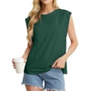 image:imageGRECERELLE Women 2026 Cap Sleeve Tops Summer Casual Tee Shirt Loose Crew Neck Basic Tank Trendy Work Vacation Outfits S2XLDark Green