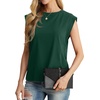 image:imageGRECERELLE Women 2026 Cap Sleeve Tops Summer Casual Tee Shirt Loose Crew Neck Basic Tank Trendy Work Vacation Outfits S2XLDark Green