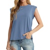 image:imageGRECERELLE Women 2026 Cap Sleeve Tops Summer Casual Tee Shirt Loose Crew Neck Basic Tank Trendy Work Vacation Outfits S2XLDenim Blue