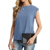image:imageGRECERELLE Women 2026 Cap Sleeve Tops Summer Casual Tee Shirt Loose Crew Neck Basic Tank Trendy Work Vacation Outfits S2XLDenim Blue
