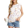image:imageGRECERELLE Women 2026 Cap Sleeve Tops Summer Casual Tee Shirt Loose Crew Neck Basic Tank Trendy Work Vacation Outfits S2XLDreamy Garden