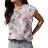 image:imageGRECERELLE Women 2026 Cap Sleeve Tops Summer Casual Tee Shirt Loose Crew Neck Basic Tank Trendy Work Vacation Outfits S2XLGray Azalea