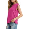 image:imageGRECERELLE Women 2026 Cap Sleeve Tops Summer Casual Tee Shirt Loose Crew Neck Basic Tank Trendy Work Vacation Outfits S2XLHot Pink