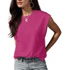 image:imageGRECERELLE Women 2026 Cap Sleeve Tops Summer Casual Tee Shirt Loose Crew Neck Basic Tank Trendy Work Vacation Outfits S2XLHot Pink
