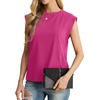 image:imageGRECERELLE Women 2026 Cap Sleeve Tops Summer Casual Tee Shirt Loose Crew Neck Basic Tank Trendy Work Vacation Outfits S2XLHot Pink