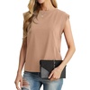 image:imageGRECERELLE Women 2026 Cap Sleeve Tops Summer Casual Tee Shirt Loose Crew Neck Basic Tank Trendy Work Vacation Outfits S2XLKhaki