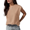 image:imageGRECERELLE Women 2026 Cap Sleeve Tops Summer Casual Tee Shirt Loose Crew Neck Basic Tank Trendy Work Vacation Outfits S2XLKhaki
