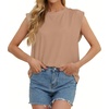 image:imageGRECERELLE Women 2026 Cap Sleeve Tops Summer Casual Tee Shirt Loose Crew Neck Basic Tank Trendy Work Vacation Outfits S2XLKhaki