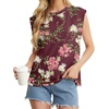image:imageGRECERELLE Women 2026 Cap Sleeve Tops Summer Casual Tee Shirt Loose Crew Neck Basic Tank Trendy Work Vacation Outfits S2XLLagerstroemia Wine