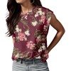 image:imageGRECERELLE Women 2026 Cap Sleeve Tops Summer Casual Tee Shirt Loose Crew Neck Basic Tank Trendy Work Vacation Outfits S2XLLagerstroemia Wine